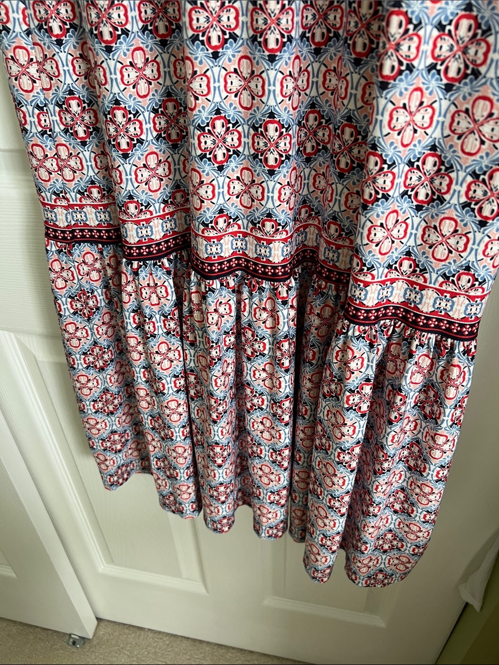 Max Studio Pink Geometric Floral Wrap Maxi Dress - Picture 4 of 4